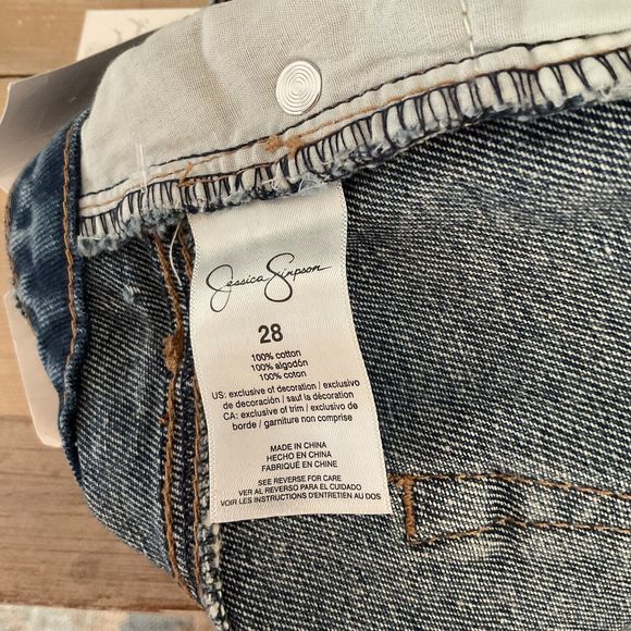 Jessica Simpson Womens Lived In Vintage Hi Rise Straight Jeans, Size 28 NWT $79 - Picture 6 of 12